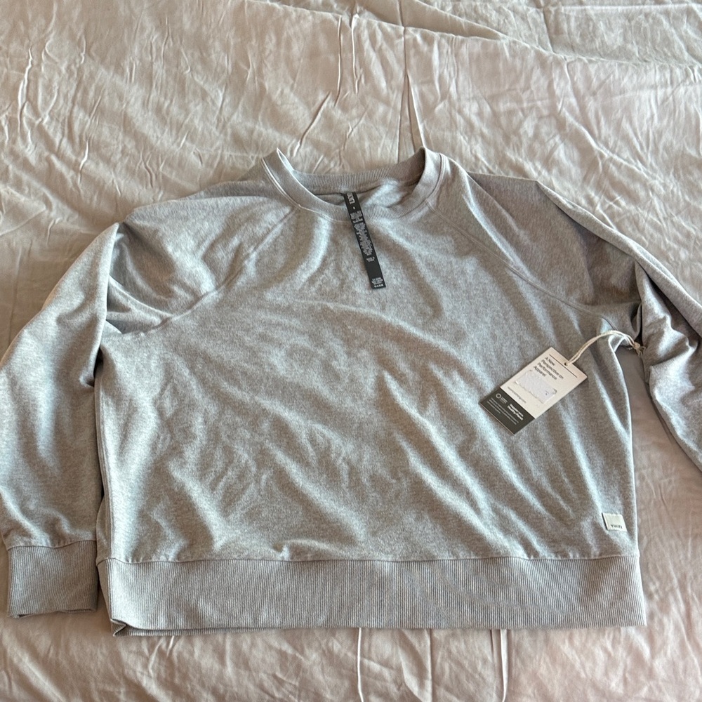 Vuori Light Gray Crew Neck Sweatshirt